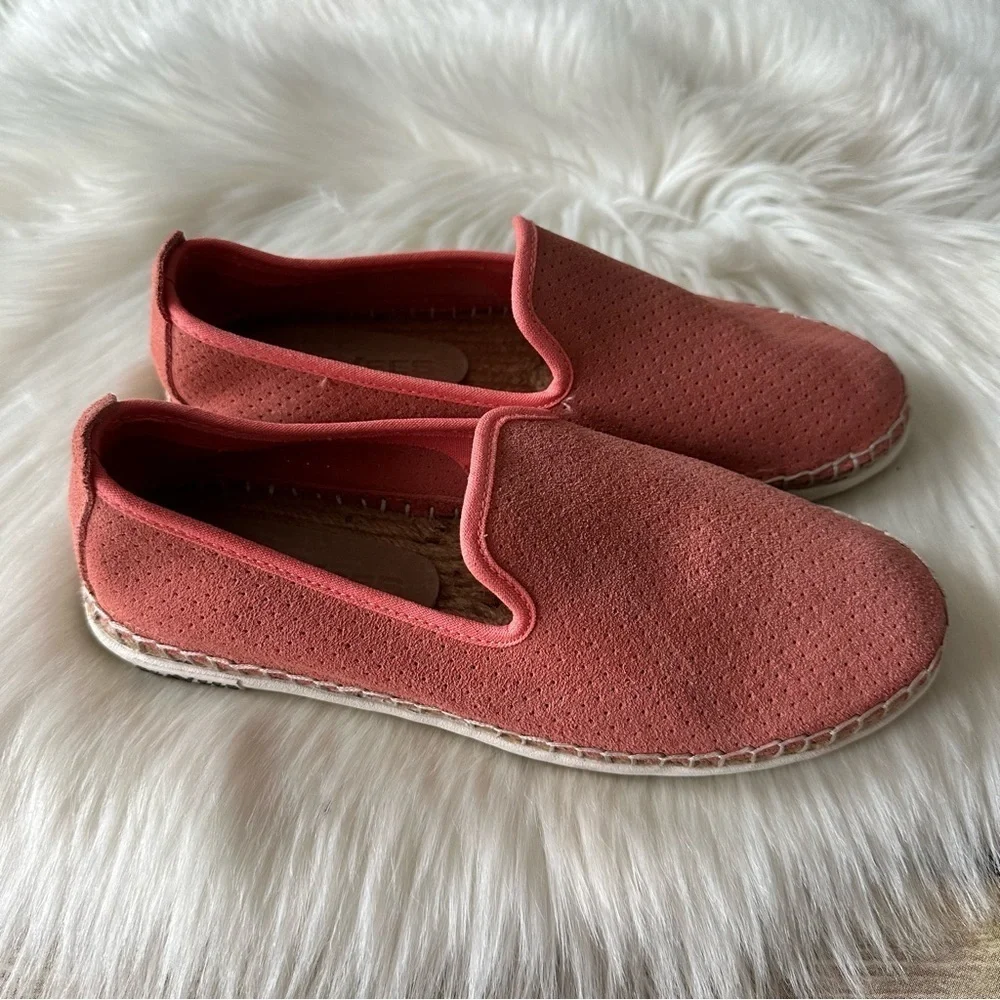 New Seavees Ocean Park Espadrilles Coral Suede Loafers Flats Shoes Sz 6.5